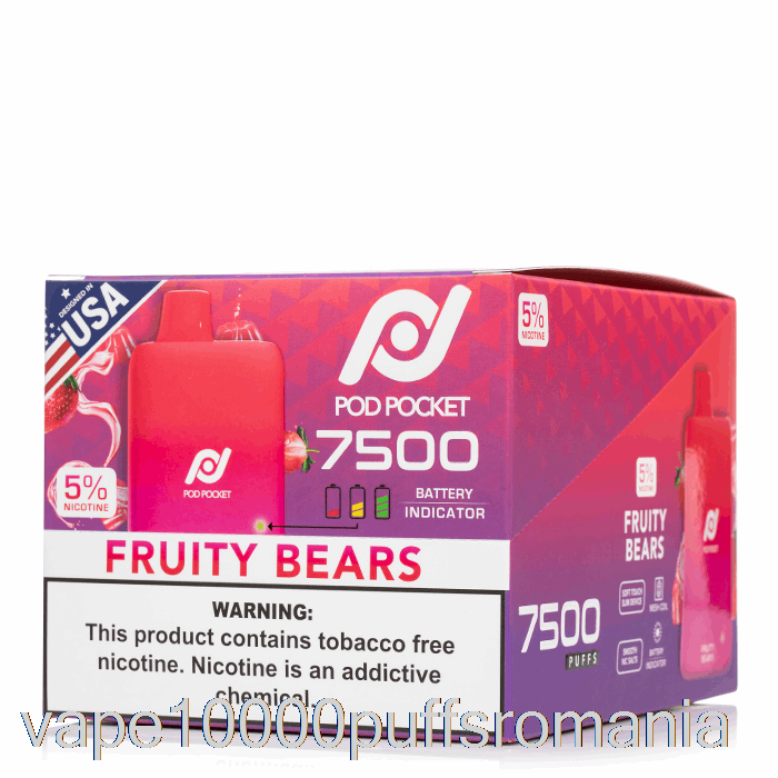 Vape Romania [10-pack] Pod Pocket 7500 De Unica Folosinta